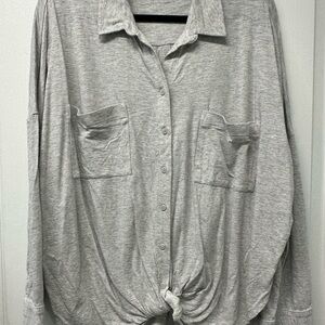 Gray Women's Button-Up Top